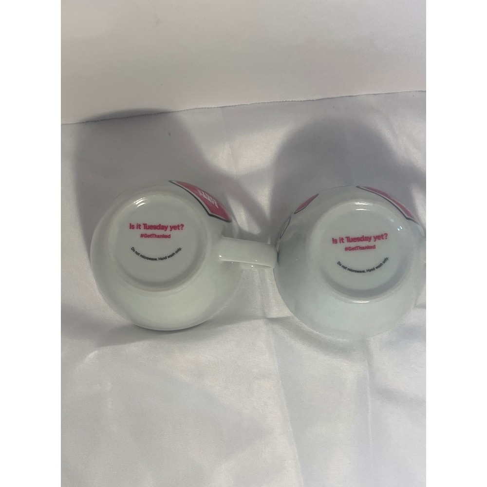 Set of‎ 2 White Mugs Heart Design Is It Tuesday Yet GetThanked - Picture 5 of 7